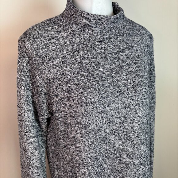 Old Navy Sweater Small Tall Blue Mock Neck Long Sleeve Pullover Cotton Blend - Picture 2 of 11
